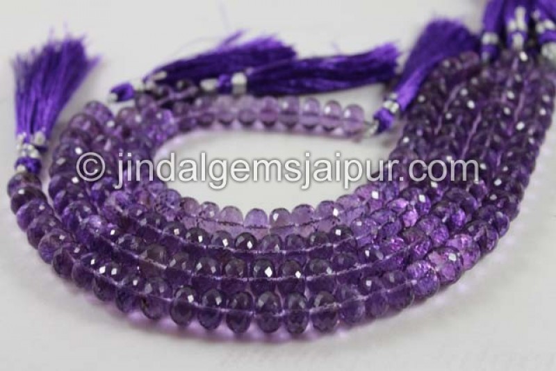 Amethyst Far Faceted Roundelle Beads